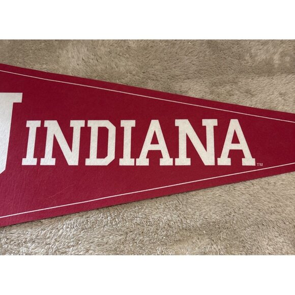Indiana University IU Pennant By WinCraft 12"x30" Felt Banner Red White Hosiers - Picture 3 of 6